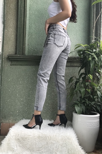 QUẦN JEAN BOY BAGGY VNXK CO DÃN MẠNH xám rách