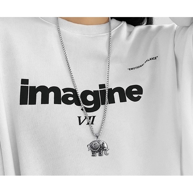 Vòng cổ dây chuyền màu bạc nam nữ unisex Titan Merin Accesories đẹp phụ kiện thời trang - Vòng cổ Elephant Chain