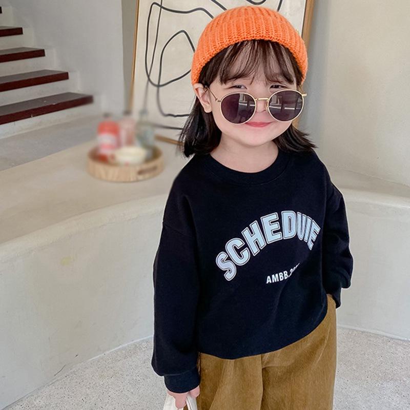 Áo Sweater Cổ Tròn Dáng Rộng Kiểu Hàn Quốc Dễ Thương Cho Bé