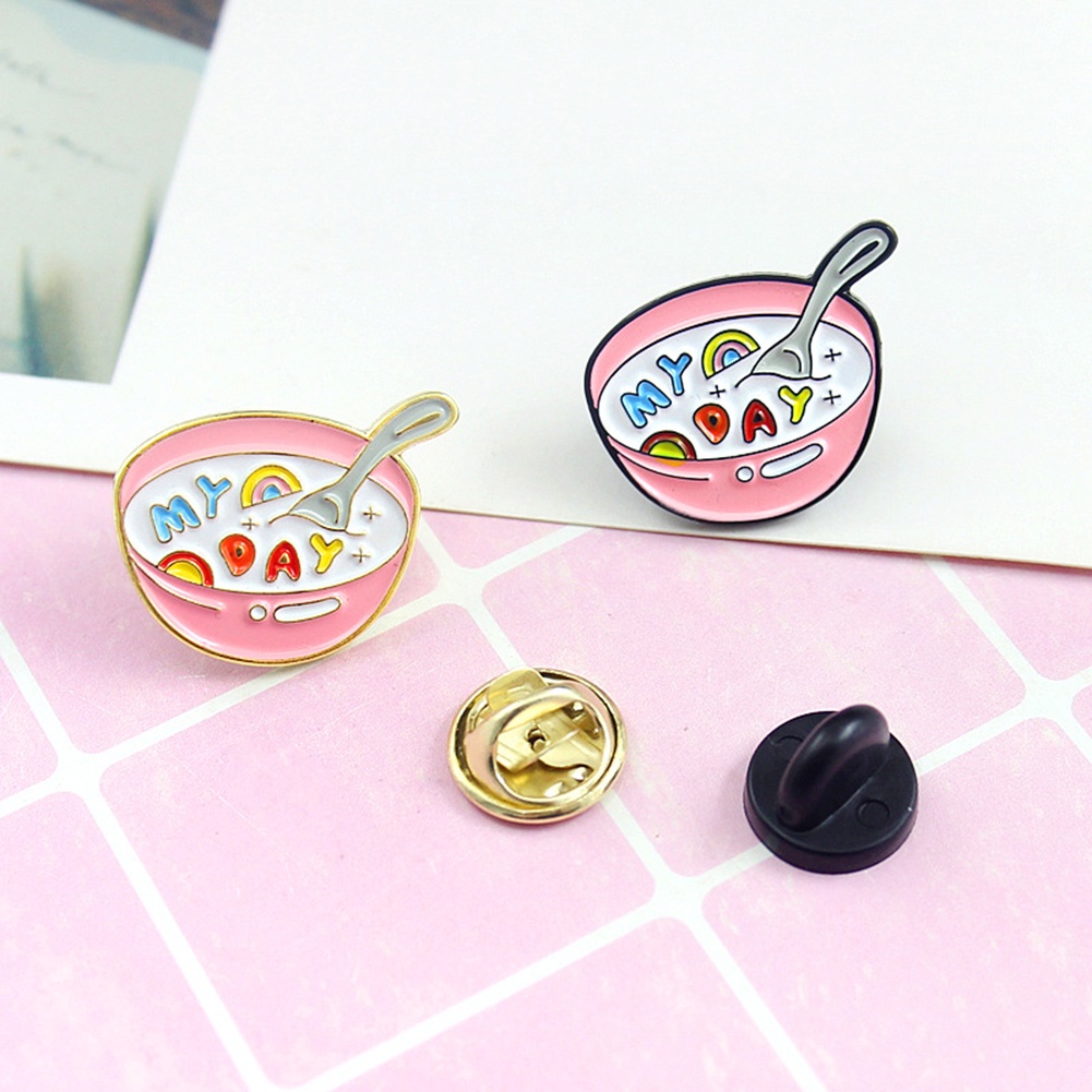 YOML✔Cute Enamel Rnglish Letter My Day Badge Collar Lapel Brooch Pin Jewelry Decor