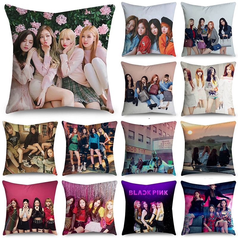 Vỏ gối vuông in họa tiết blackpink thời trang