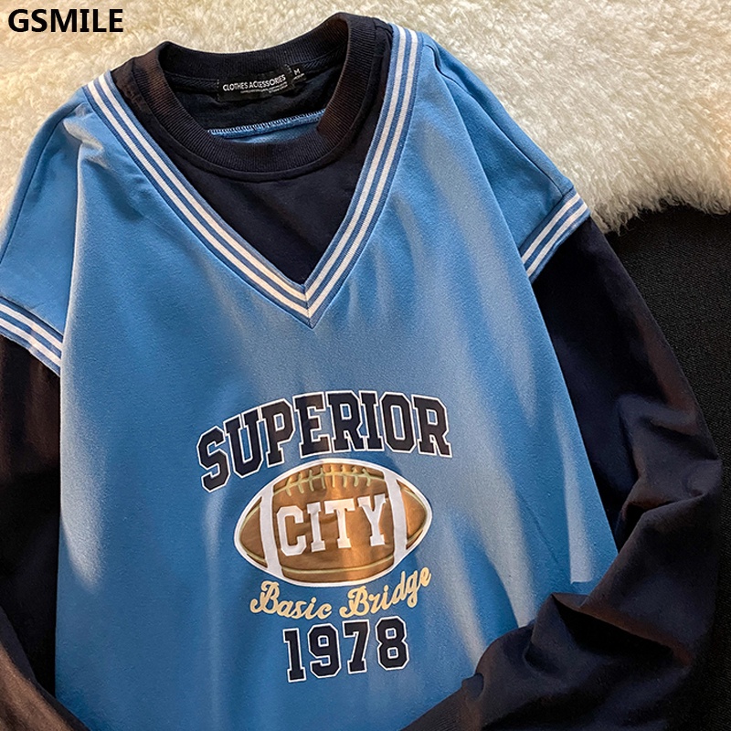 Áo Sweater Đồng Phục Bóng Chày Hai Mảnh In Chữ Thời Trang | BigBuy360 - bigbuy360.vn