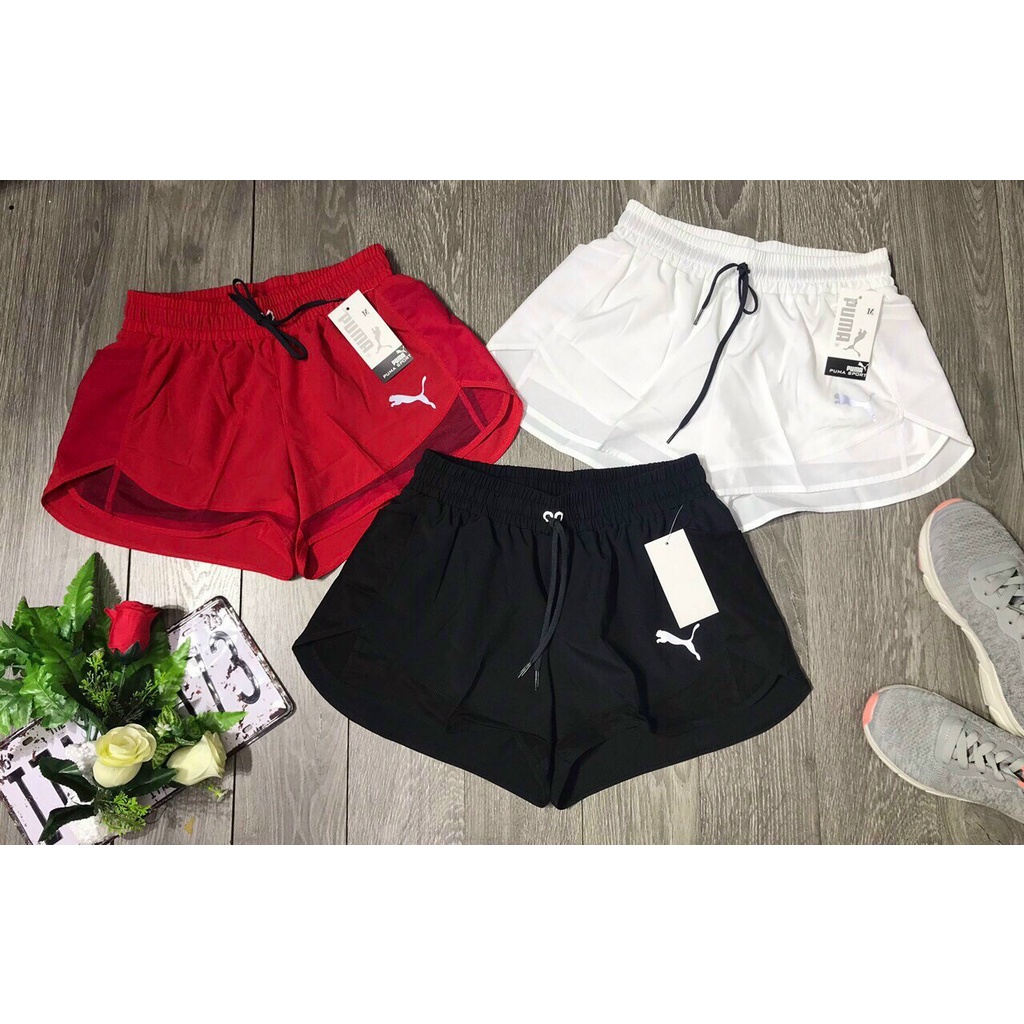 Quần Short Nữ Puma Tập Gym, Yoga 2 lớp Chất Liệu Cao Cấp mẫu mới