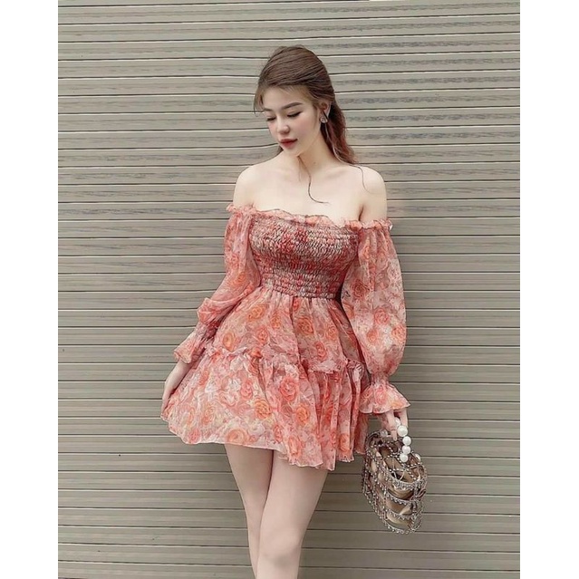 Đầm xoè voan hoa mocking siêu xinh-hàng thiết kế