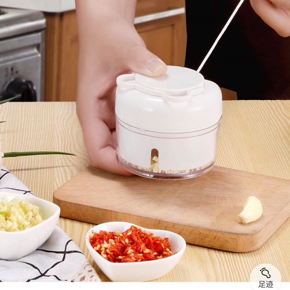 Máy Xay Tỏi Ớt Cầm Tay Mini Food Chopper - Dây Kéo Đa Năng Siêu Bền - Hàng Nội ĐỊa