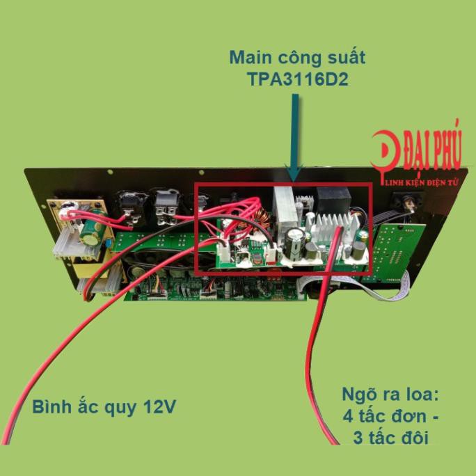 Mạch loa kéo công suất lớn TPA3116D2 EQ 150W 3 đường tiếng