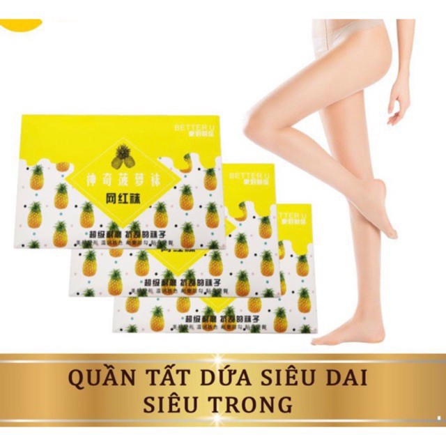 Quần tất quả dứa siêu dai, siêu thật chân, rách tròn