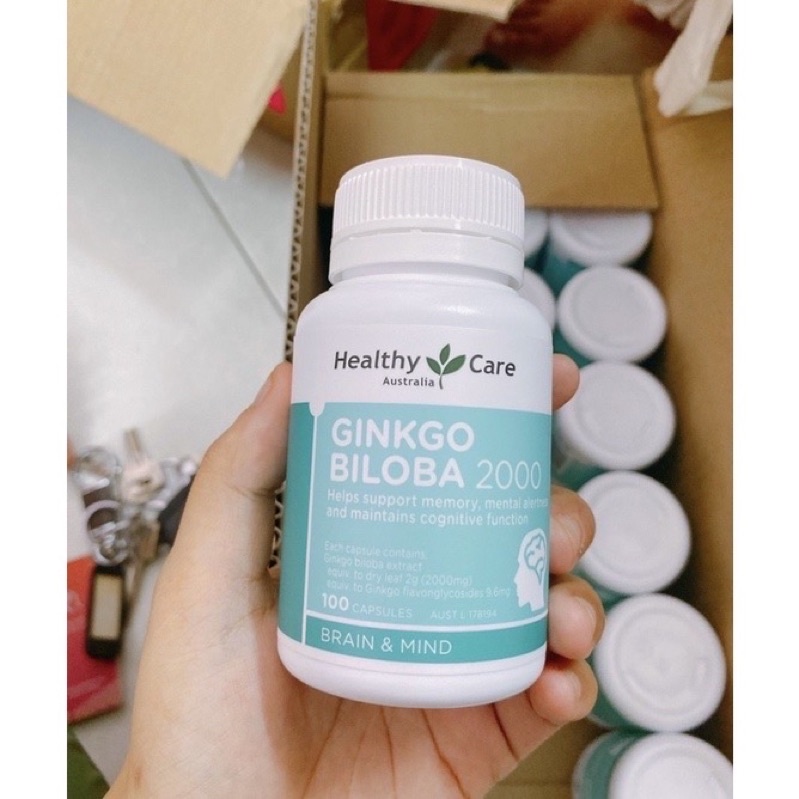 [HÀNG ÚC] Viên uống bổ não Ginko biloba2000 heathycare 100 viên
