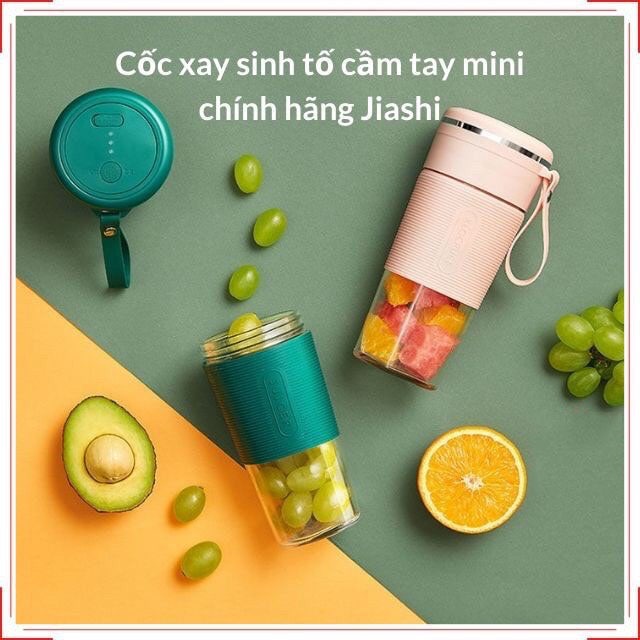 Máy xay sinh tố cầm tay mini  thủy tinh sạc pin 6 LƯỠI YOICE 300ml -