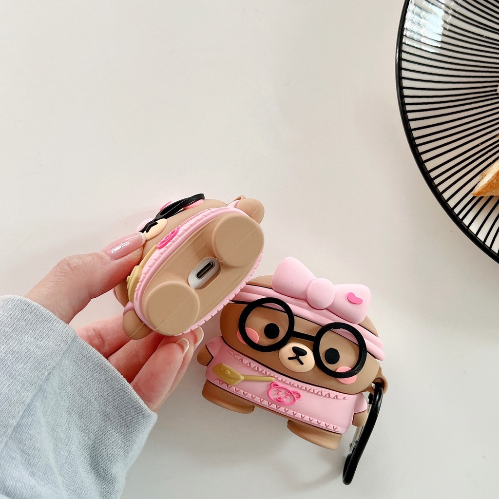 Vỏ Bảo Vệ Hộp Sạc Tai Nghe AirPods3 AirPods3 Họa Tiết Hoạt Hình Gấu Nâu Phong Cách Mới 2021 Cho AirPods3 Ốp