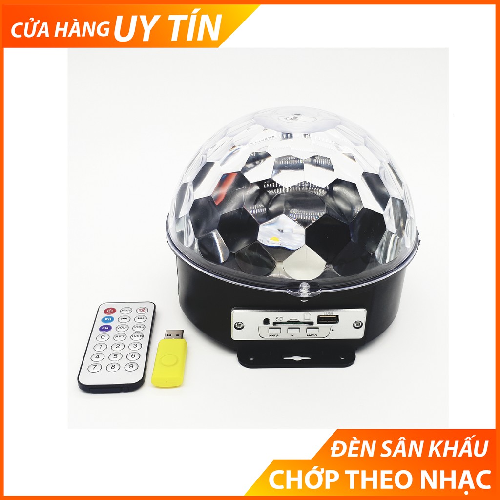[ ĐÈN SÂN KHẤU ] Đèn Cầu Xoay Pha Lê Ma Thuật (USB) 7 Màu Tích Hợp USB Có Điều Khiển Từ Xa Chớp Theo Nhạc - BAR Store