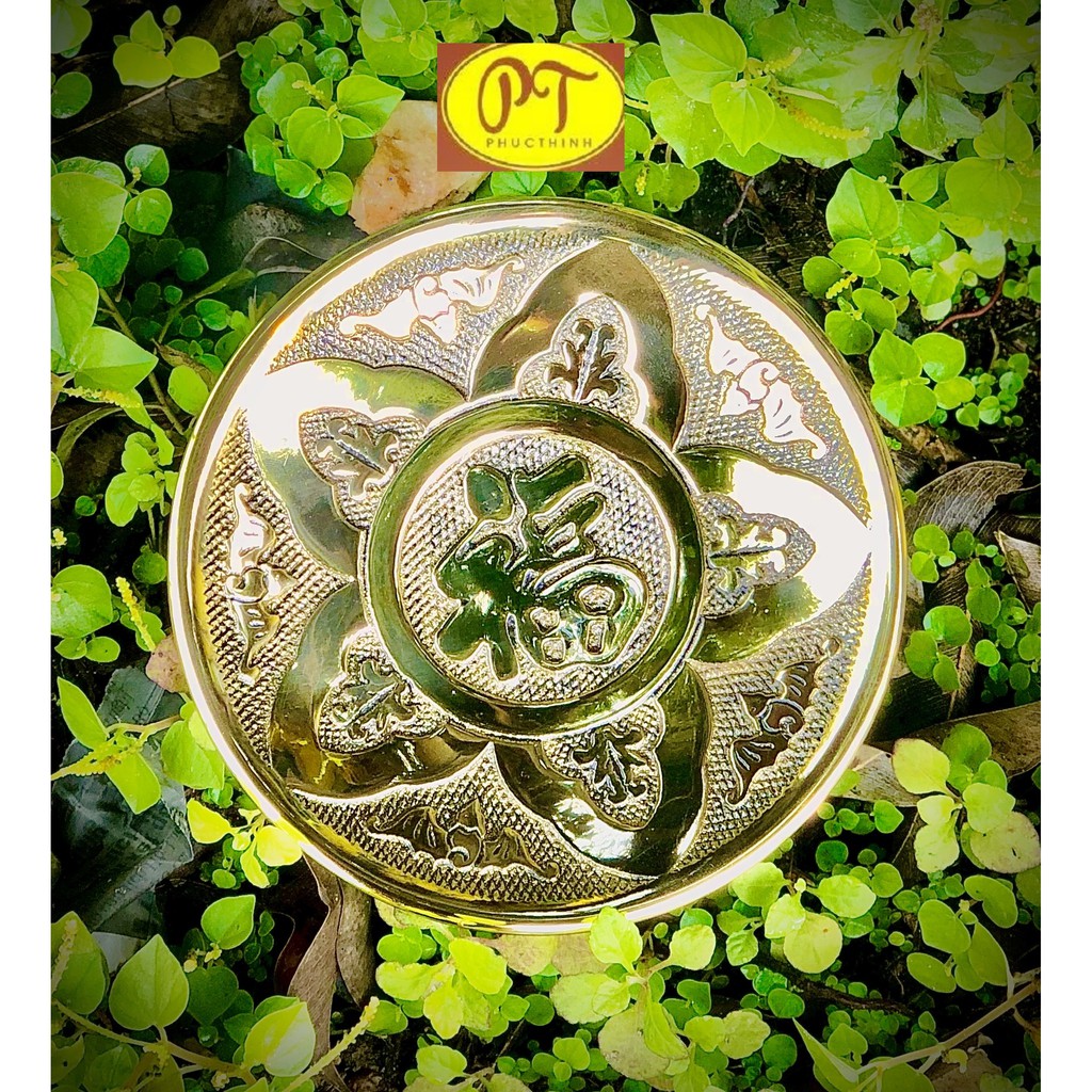 Dĩa chữ phúc đồng - cao 7 x rộng 13