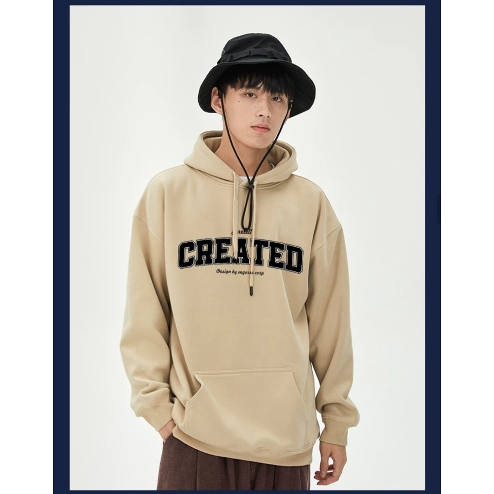 Áo Hoodie Mũ Trùm Đầu CREATED Nỉ Fom Nam Nữ Trẻ Trung Năng Động, Nỉ Ngoại Dày Dặn Thời Trang Ho Trend Mã GAREM 2203