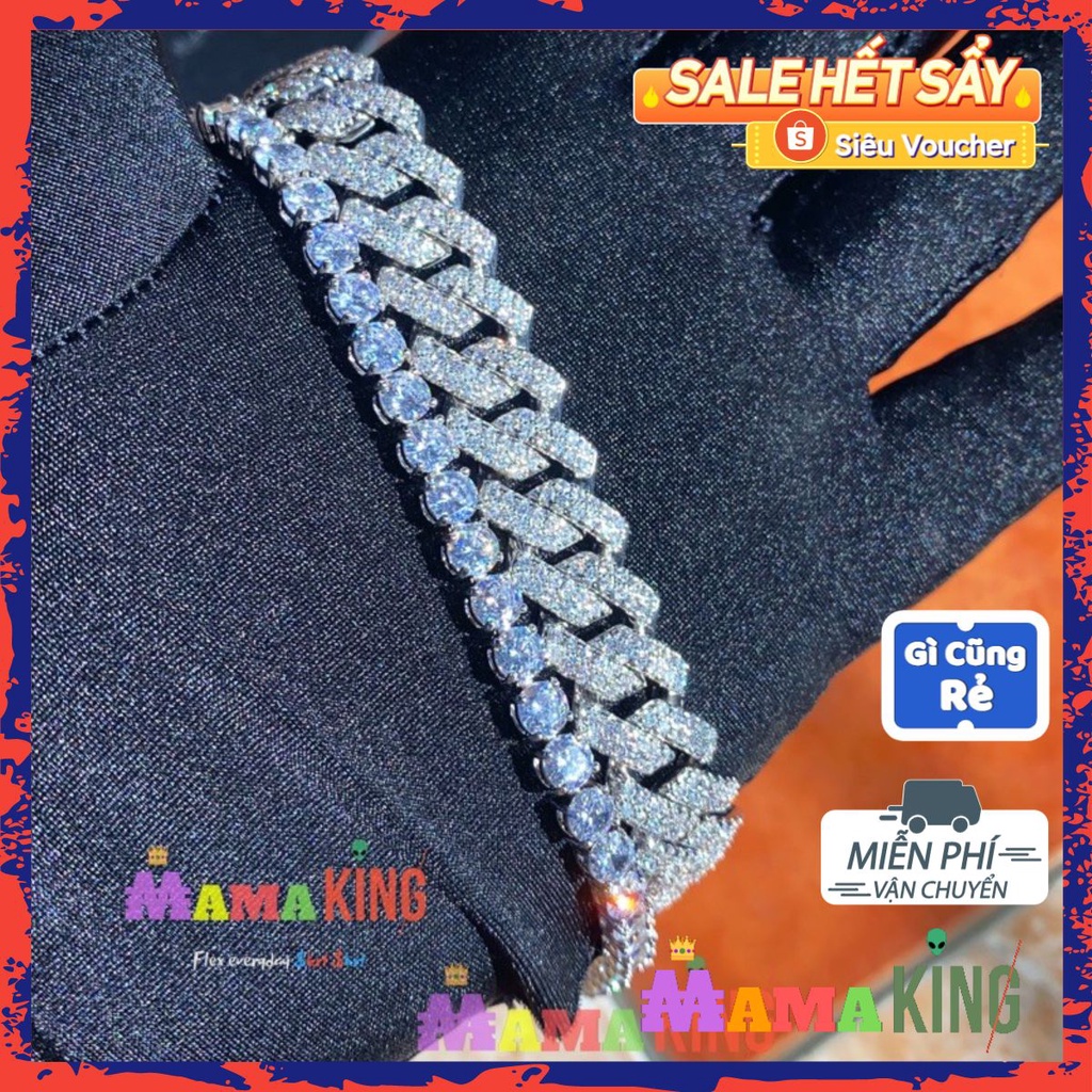 CUBAN MIAMI BẢN ĐÁ CZ  NHÂN TẠO ĐẸP NHƯ KIM CƯƠNG MAMA KING