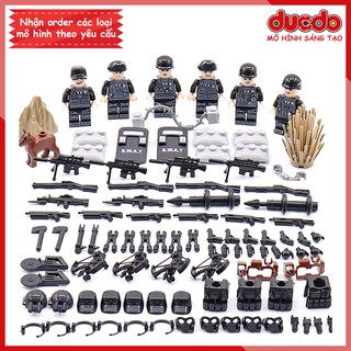 Biệt đội 6 lính cảnh sát SWAT trang bị tối tân nhất - Đồ chơi Lắp ghép Xếp hình Mini Minifigures Army Doll 8020 Mô hình