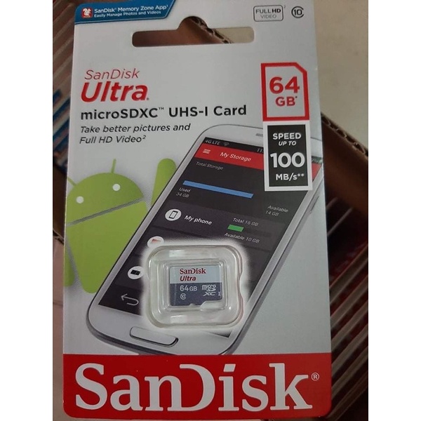 Thẻ nhớ micro SDXC Sandisk 64GB Ultra upto 100MB/s  chính hãng