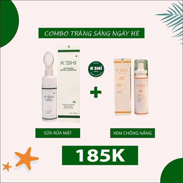 [CỰC SOCK MUA 1 ĐƯỢC 2 ] BỘ SỮA RỬA MẶT TRẮNG DA NGỪA MỤN VÀ KEM CHỐNG NẮNG K'SHI CHÍNH HÃNG VỚI SPF 50+ | BigBuy360 - bigbuy360.vn