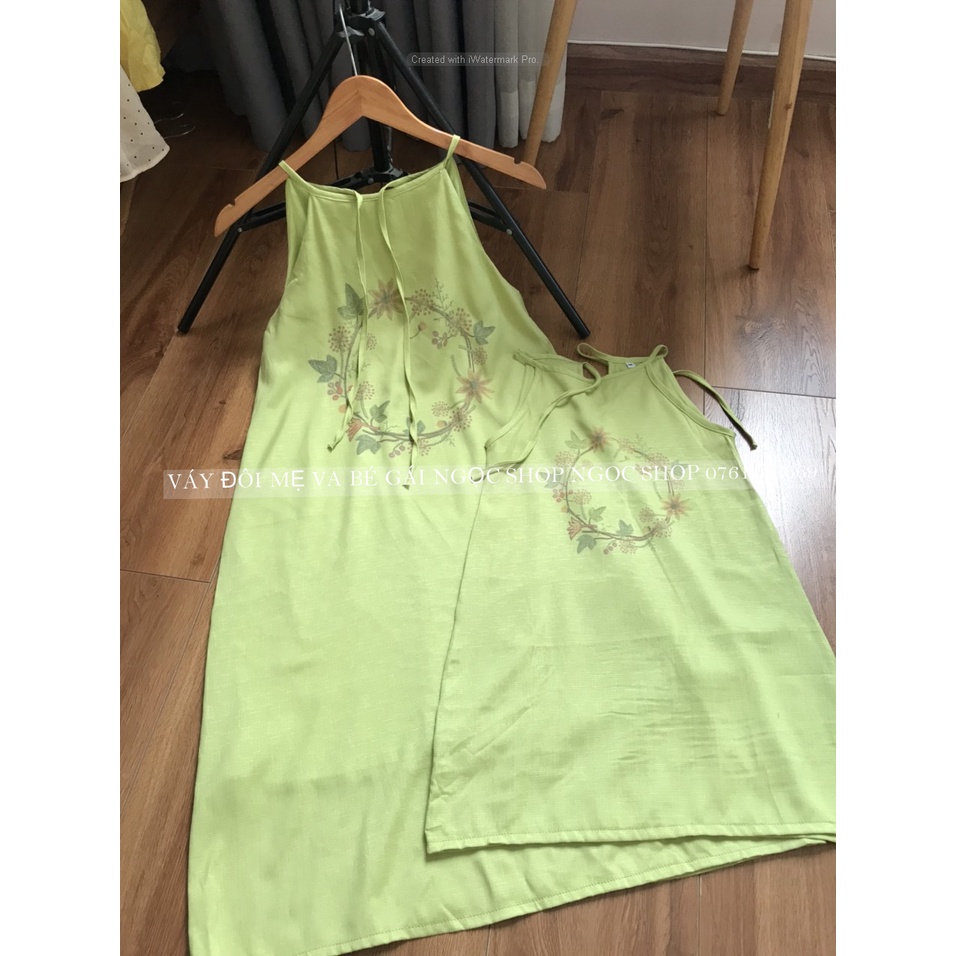 Đồ đôi mẹ va bé gái NGOCSHOP váy yếm đôi mẹ và bé xinh xắn ngày hè cho hai mẹ con