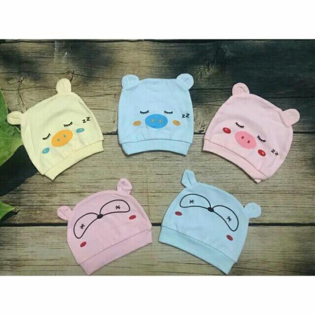 Mũ cotton sơ sinh cao cấp cho bé