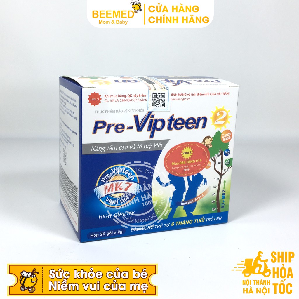 Pre Vipteen 2 -  Bổ sung canxi cho bé từ 6 tháng, 1, 2 tuổi, tăng sức đề kháng 5.0 Mua 6h tặng 1h bằng tem tích điểm