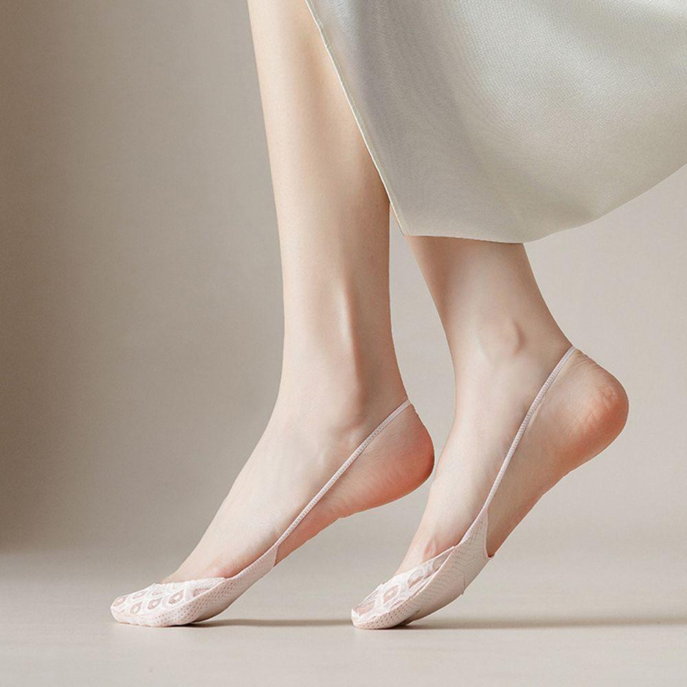 Vớ Lụa Lạnh Cổ Thấp Màu Trơn Thoáng Khí Thời Trang Cho Nữ