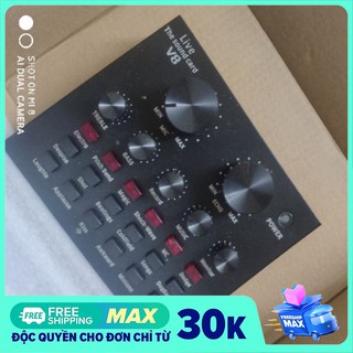 Bộ thu âm Soundcard V8 Có Bluetooth.