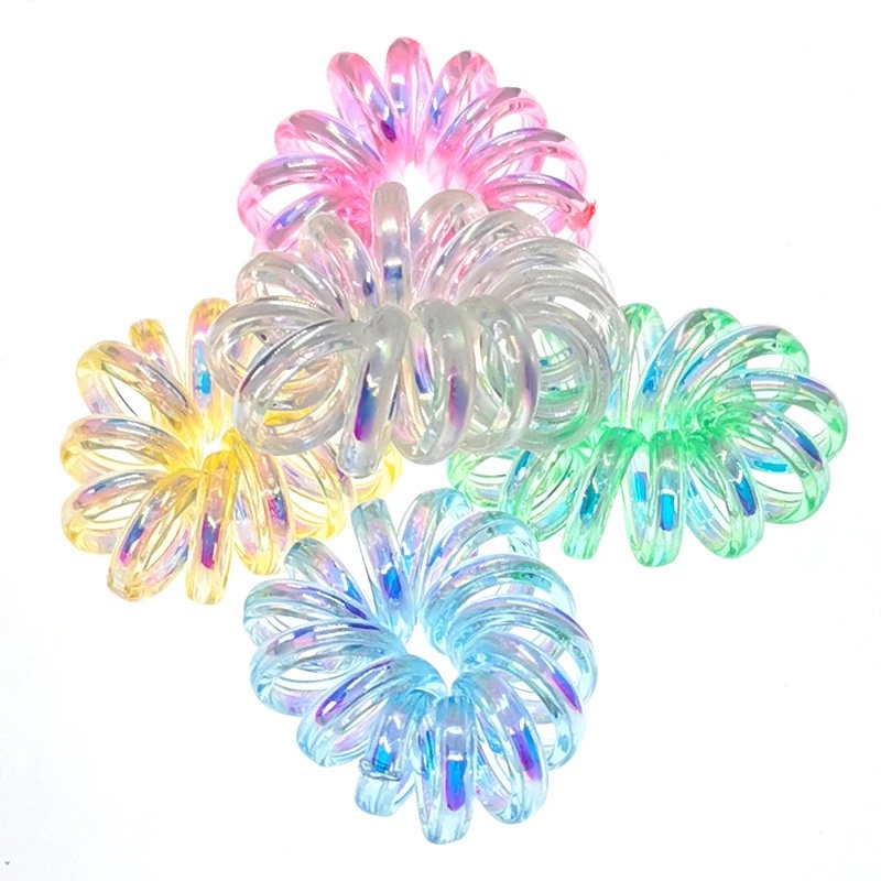 Dây buộc tóc co giãn dạng xoắn ốc nhiều màu sắc cho nữ