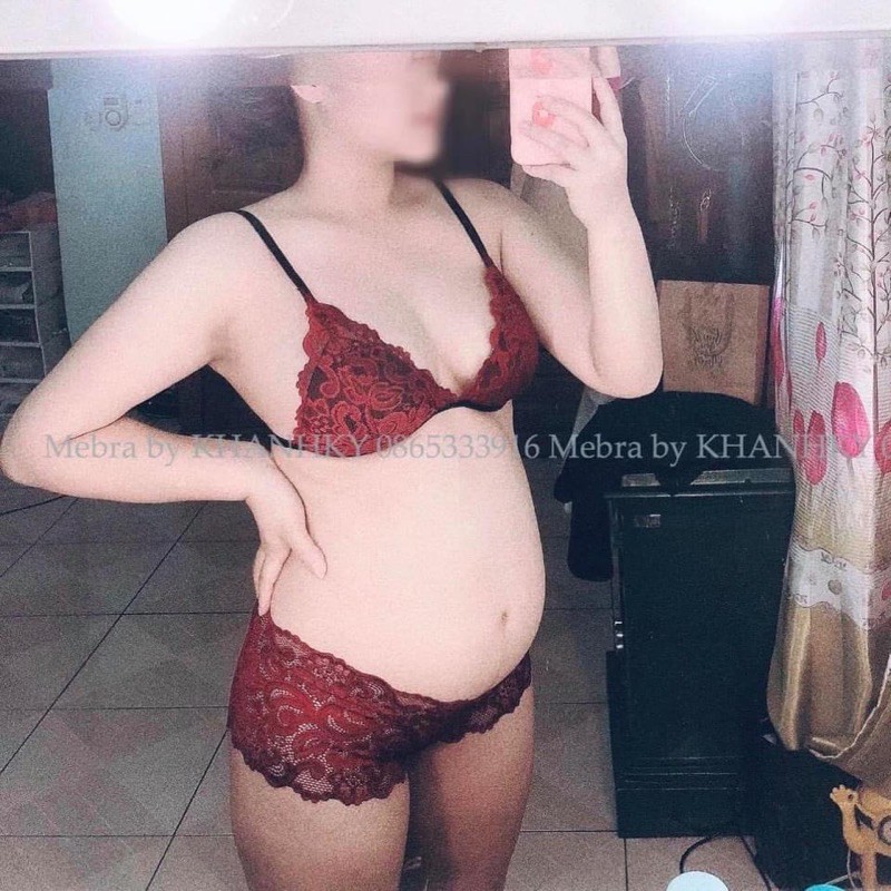 Bộ đồ lót ren Bralette đùi màu đỏ hoạc tiết có mút mỏng, cực quyến rũ, hình thật shop tự chụp BRAHY 032