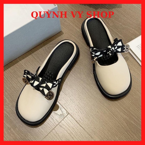 giày bup bê lolita FREE SHIP sục bịt mũi thắt lơ xinh đẹp phong cách hàn quốc mã 12