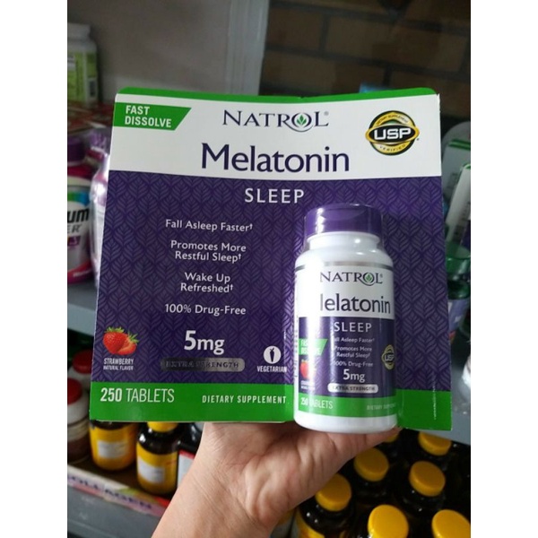 t5/2023 viên ngậm giúp ngủ ngon Melatonin 250v Natrol