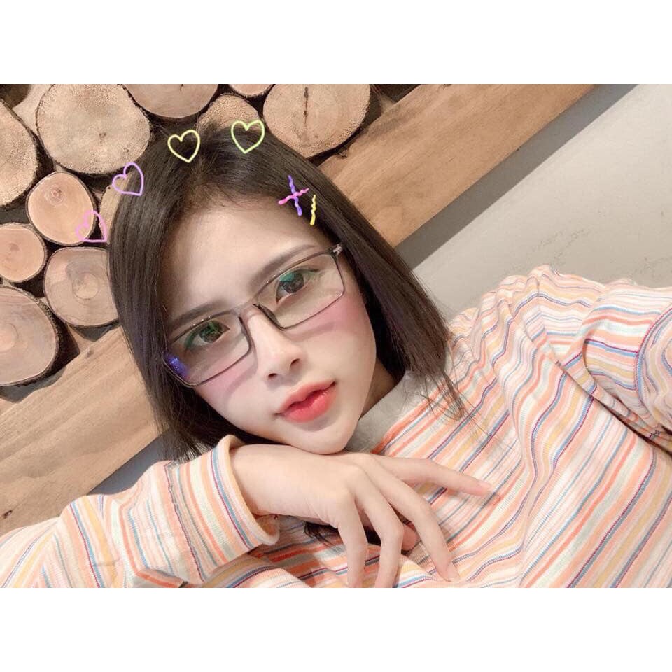 Gọng kính kim loại bọc nhựa Glasses Garden dáng chữ nhật nhỏ 1214 - Có lắp mắt cận theo yêu cầu | BigBuy360 - bigbuy360.vn