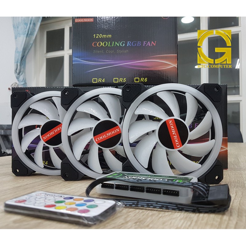 Bộ kit 3 Fan Led RGB + Hub COOLMOON