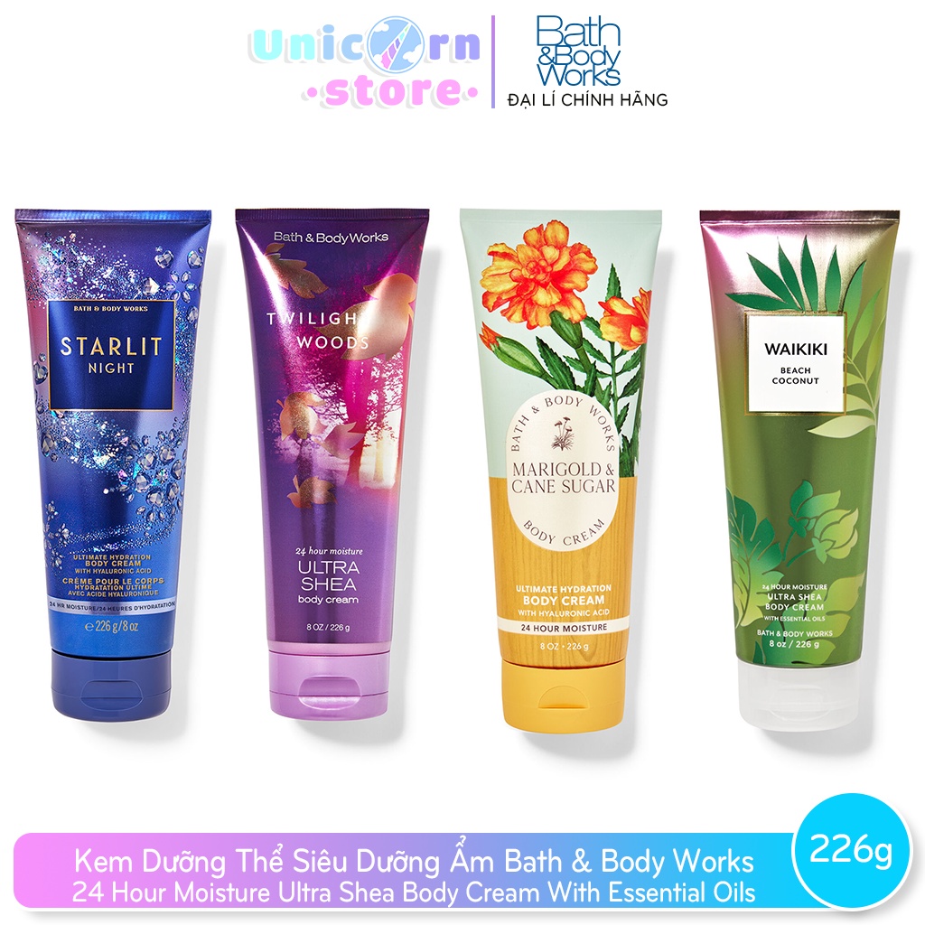 Kem Dưỡng Thể Siêu Dưỡng Ẩm Bath &amp; Body Works 24 Hour Moisture Ultra Shea Body Cream 226g