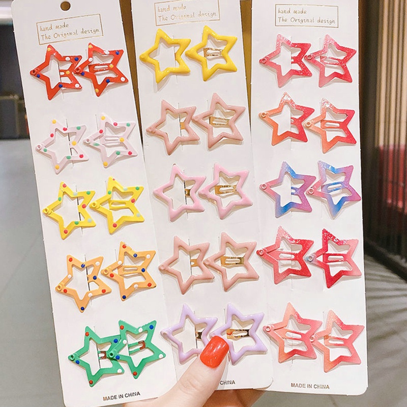 Set Kẹp Tóc Hình Ngôi Sao Năm Cánh Dễ Thương Cho Bé Gái