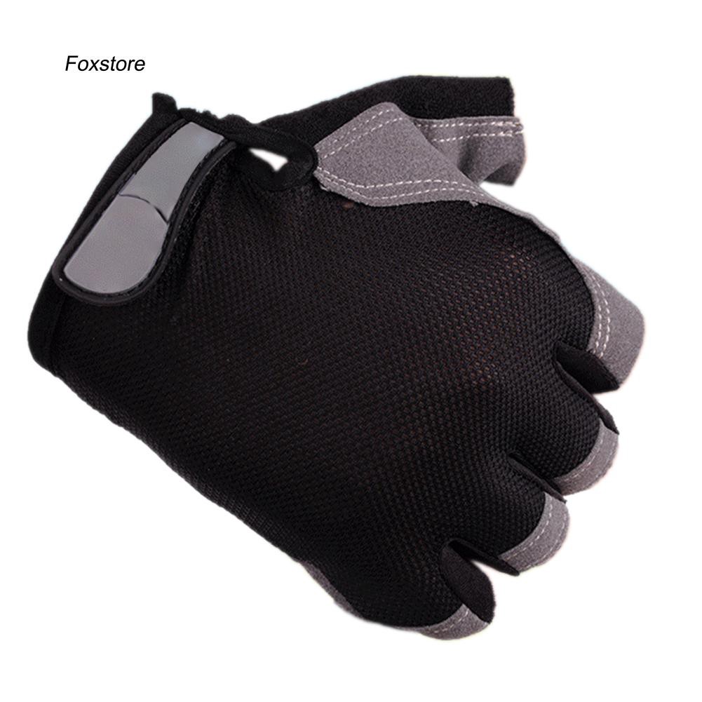 Đôi găng tay hở ngón chạy xe đạp chống trượt thời trang Unisex