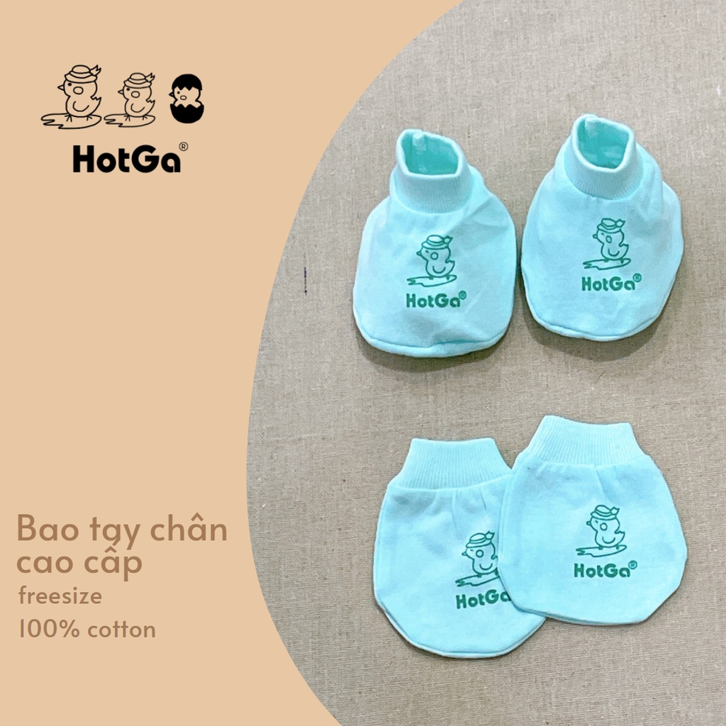 Set bao tay bao chân sơ sinh cotton HotGa cho bé