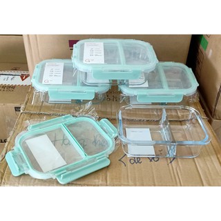 Hộp thuỷ tinh chia 2 ngăn Lock&lock 600ML