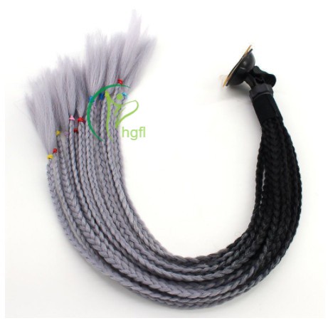 Set 12 bím tóc giả 60cm có giác hút gắn mũ bảo hiểm