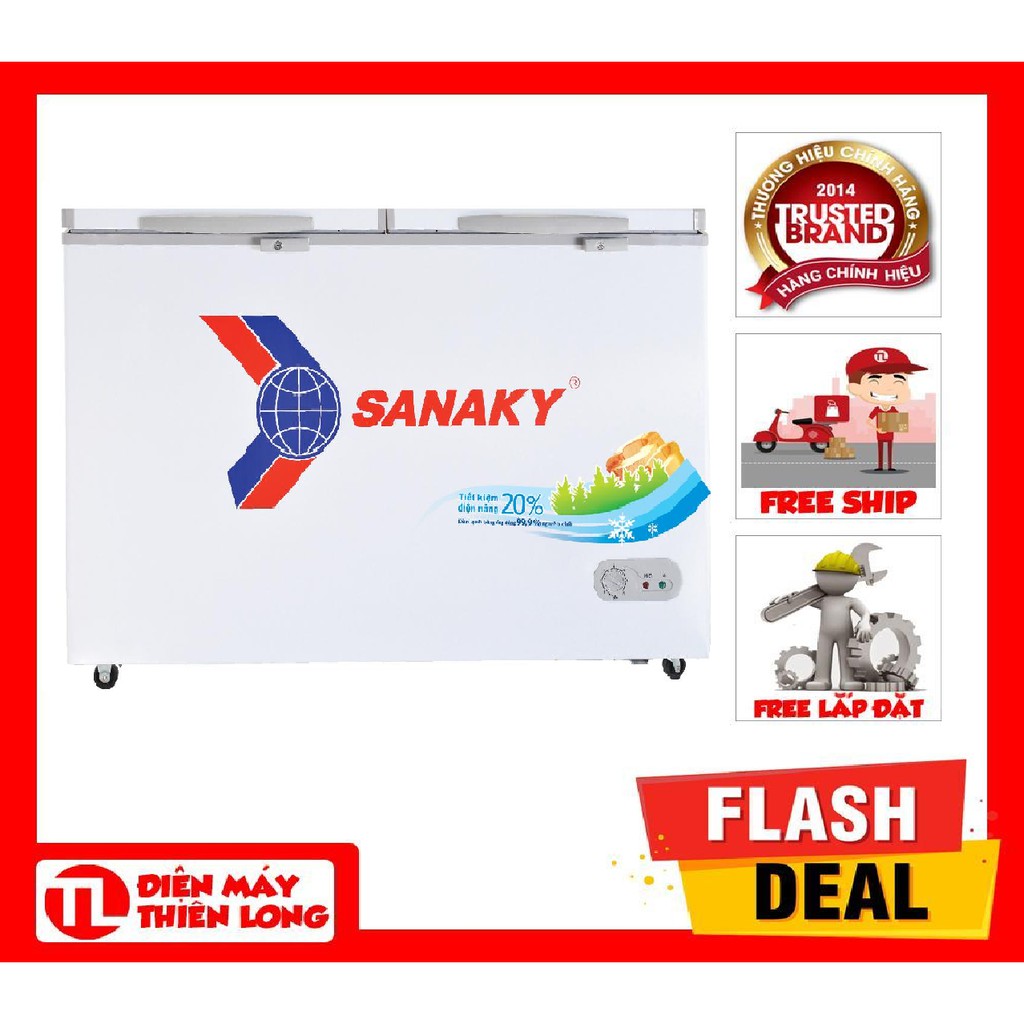 Tủ đông dàn đồng Sanaky VH-2299A1 - 1 NGĂN ĐÔNG,2 CÁNH MỞ,170 LÍT