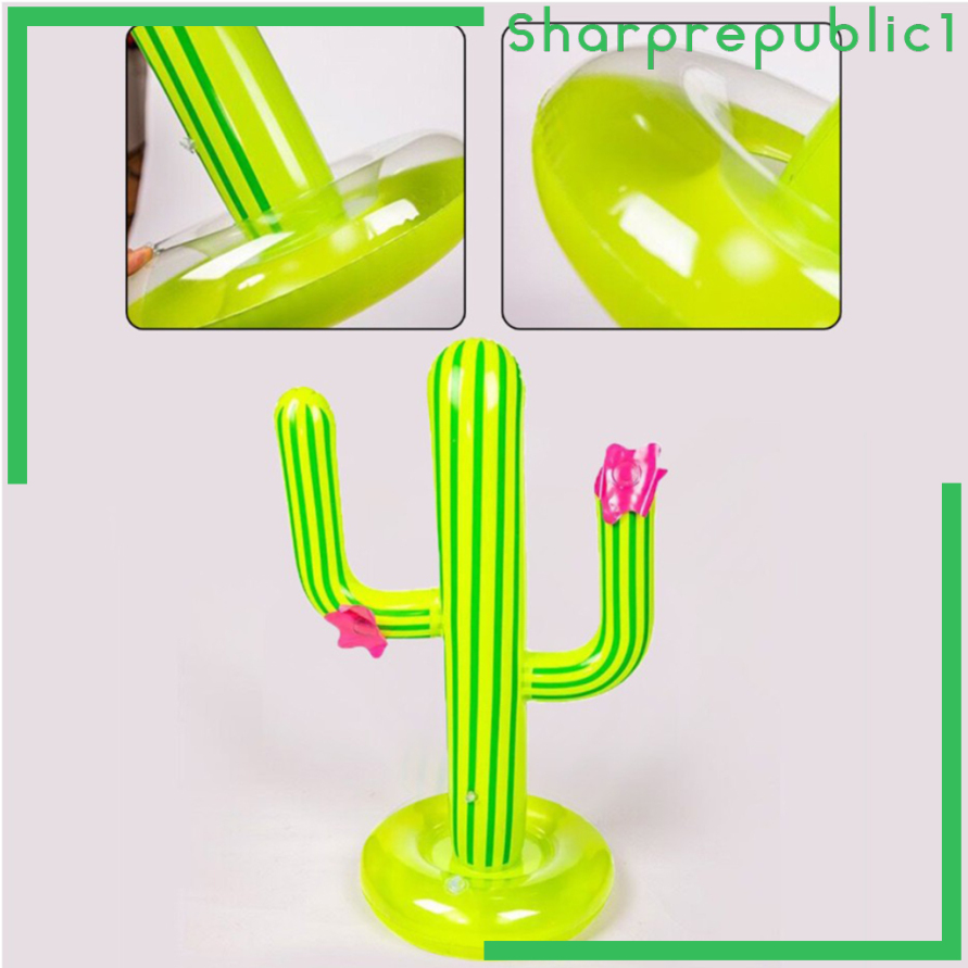 [shpre1]PVC Inflatable Cactus Rings Toss Game Set Fiesta Party Supplies Kids&Adults