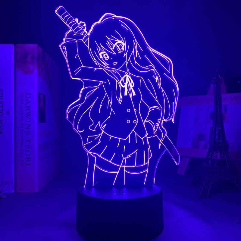 Đèn Led 3D theo chủ đề - Toradora  Aisaka Taiga Cho Trang Trí Phòng Ngủ  Nhiều Màu Sắc Nightlight Anime