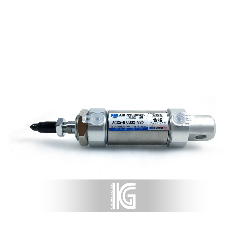 Xy lanh ACS3-N CD 32-S (khi lanh điều khiển bằng khí thân inox, nén đường kính trong phi 32, đuôi gá bằng lỗ xỏ)