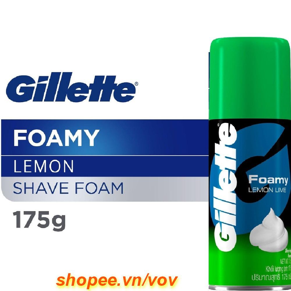 Bọt cạo râu Gillette Foamy Lemon Lime 175ml 100% chính hang, vov cung cấp và bảo trợ.