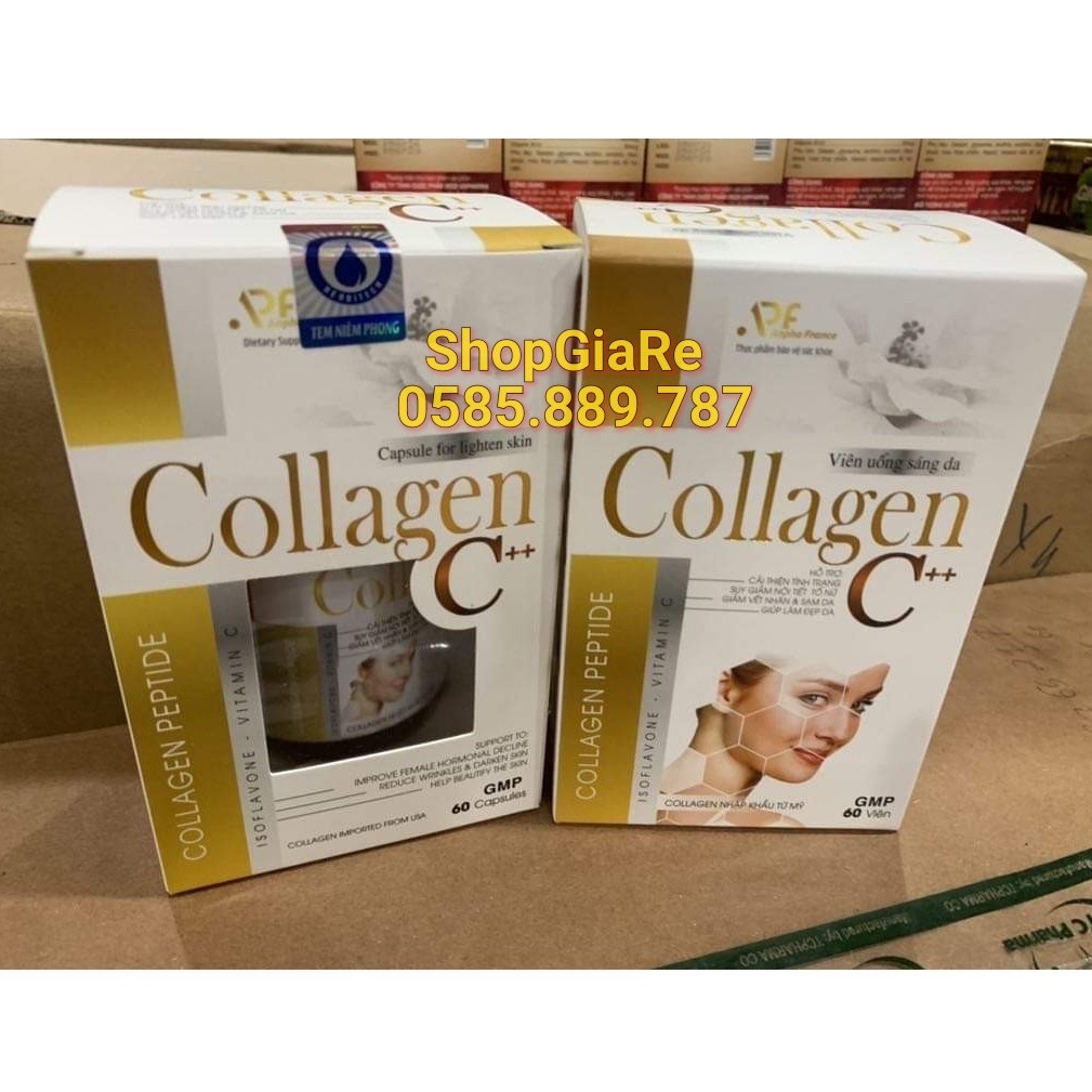 Collagen C ++ đẹp da, sáng da, mờ thâm, chống lão hóa, tăng độ ẩm cho da Hộp 60 viên