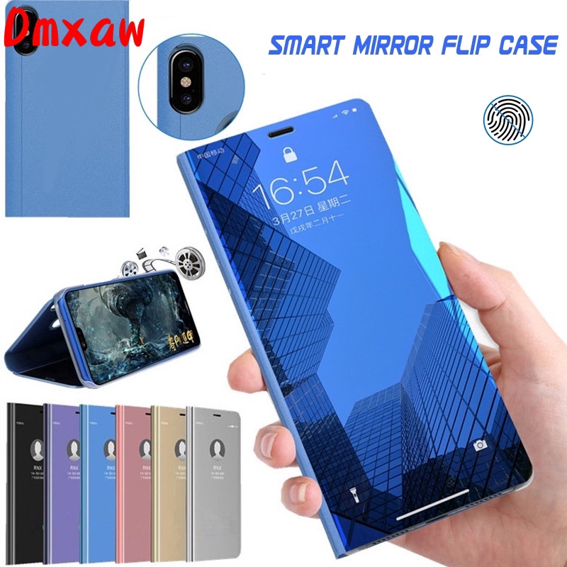 Ốp điện thoại nắp lật tráng gương thông minh có chức năng giá đỡ thời trang cho Sony Xperia 10 Plus 5 1 XZ3 XZs XZ