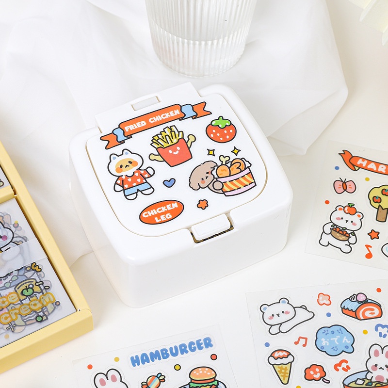 Set 10 tấm sticker dễ thương cute dán trang trí sổ tay, laptop, ốp điện thoại , nón bảo hiểm