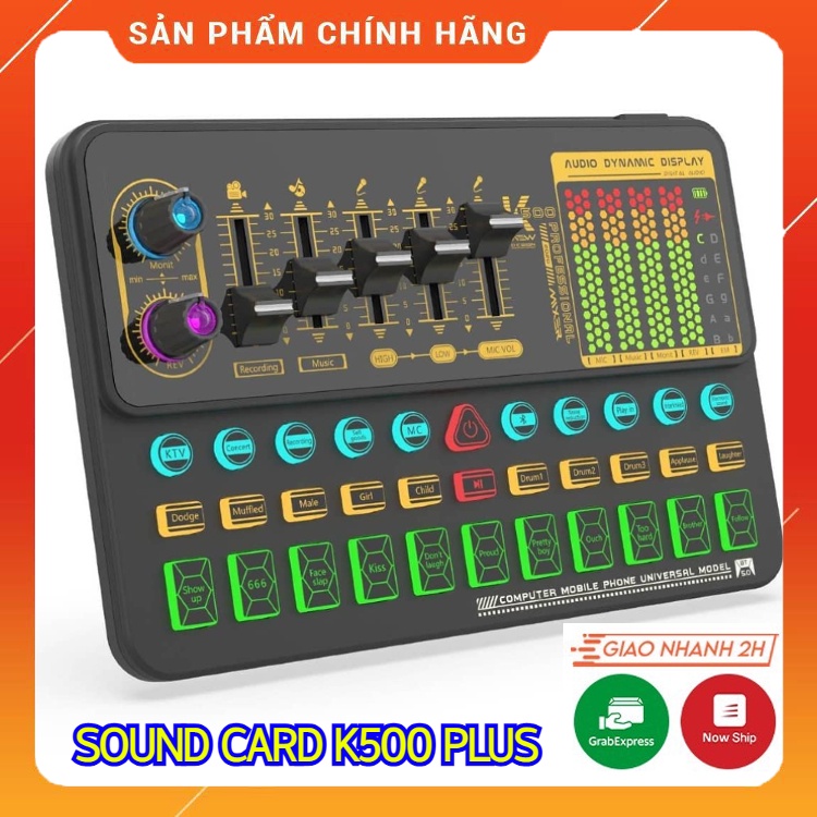 Sound Card K500 Phiên Bản Mới Nhất . Chuyên Dùng Hát Livestream , Thu Âm , Tích Hợp Nhiều Hiệu Ứng Vui Nhộn