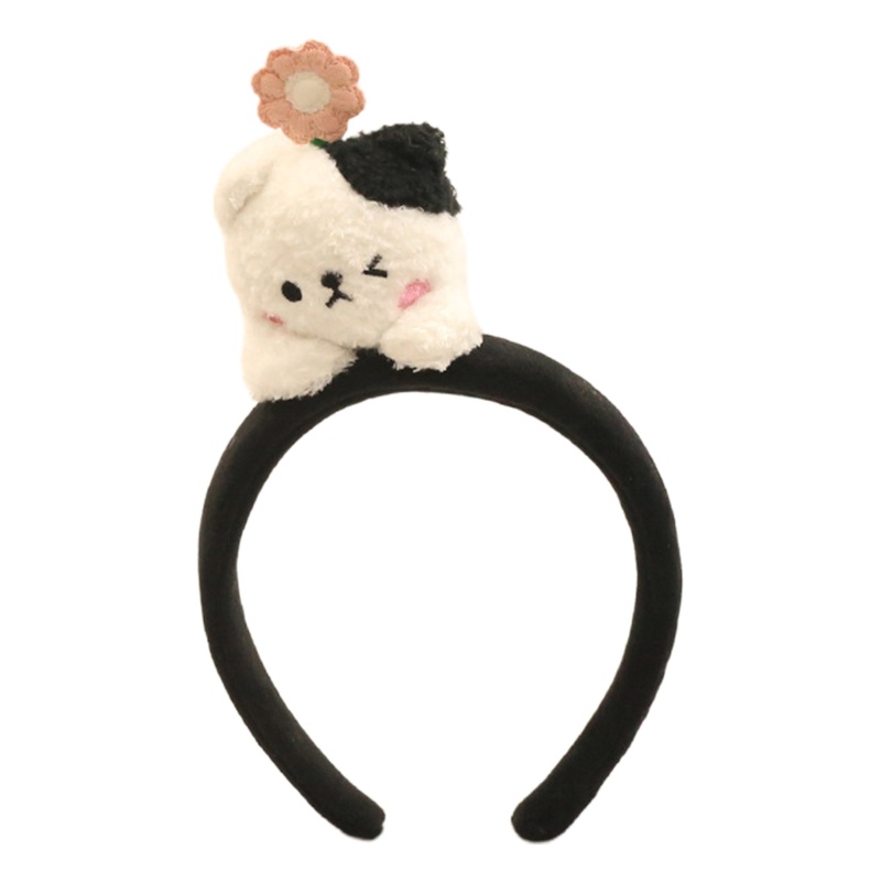 Flgo Băng Đô Cài Tóc Hình Thỏ / Gấu Hoạt Hình Bằng Lông Nhung Dễ Thương Xinh Xắn