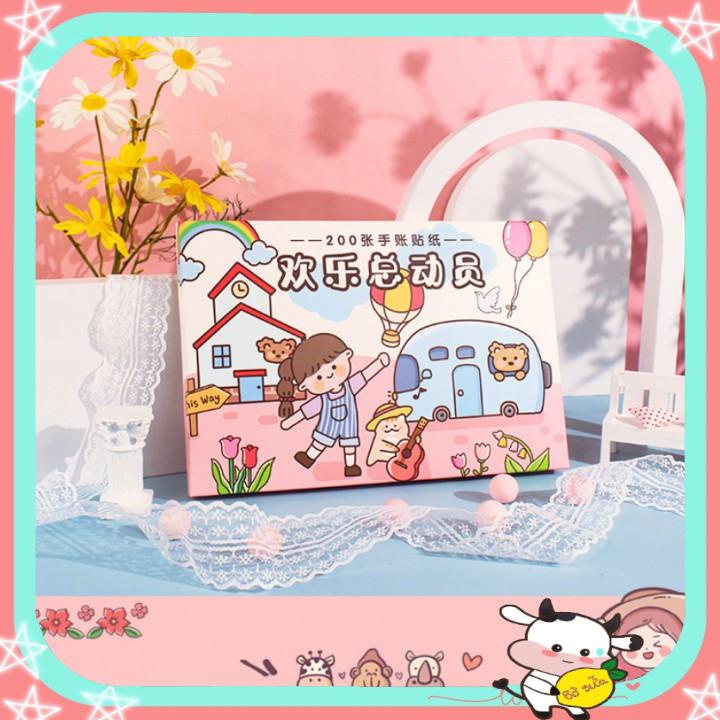 Sticker Cute Dễ Thương Anime Đáng Yêu Dán Sổ Tay Mũ Bảo Hiểm Trang Trí Bàn Học Shop Có Bán Hộp 100 Tấm ST1NN