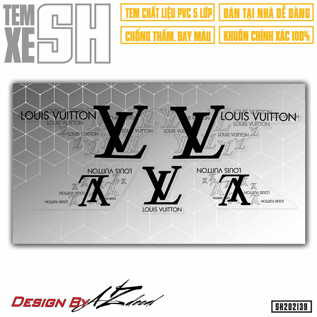 Tem Rời Dán Xe SH Mẫu Louiss Vuition Sang Chảnh | SH39 | Decal Chế Dán Xe SH Phong Cách LV, Dễ Dán Tại Nhà